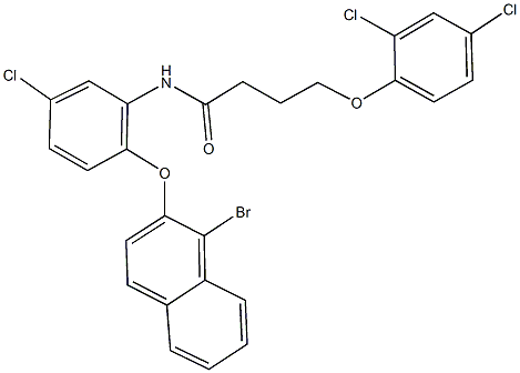 N-{2-[(1-bromo-2-naphthyl)oxy]-5-chlorophenyl}-4-(2,4-dichlorophenoxy)butanamide Struktur