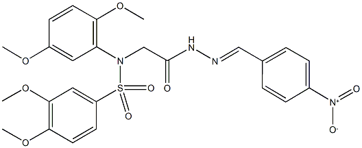 N-(2,5-dimethoxyphenyl)-N-[2-(2-{4-nitrobenzylidene}hydrazino)-2-oxoethyl]-3,4-dimethoxybenzenesulfonamide Struktur