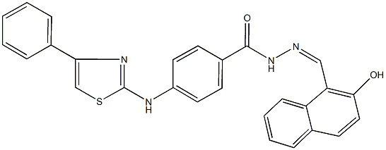 N'-[(2-hydroxy-1-naphthyl)methylene]-4-[(4-phenyl-1,3-thiazol-2-yl)amino]benzohydrazide Struktur