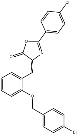 4-{2-[(4-bromobenzyl)oxy]benzylidene}-2-(4-chlorophenyl)-1,3-oxazol-5(4H)-one Struktur