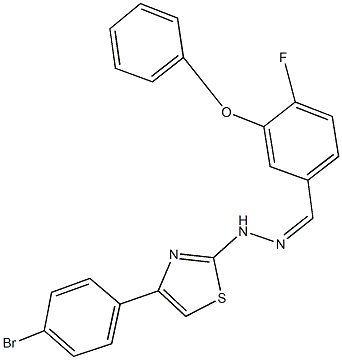 4-fluoro-3-phenoxybenzaldehyde [4-(4-bromophenyl)-1,3-thiazol-2-yl]hydrazone Struktur