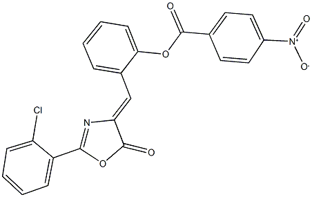 2-[(2-(2-chlorophenyl)-5-oxo-1,3-oxazol-4(5H)-ylidene)methyl]phenyl 4-nitrobenzoate Struktur