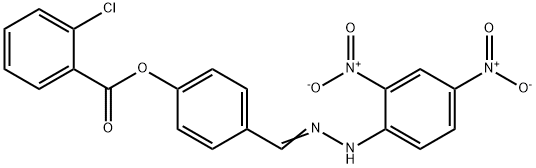 4-(2-{2,4-bisnitrophenyl}carbohydrazonoyl)phenyl 2-chlorobenzoate Struktur