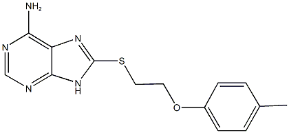 8-{[2-(4-methylphenoxy)ethyl]sulfanyl}-9H-purin-6-ylamine Struktur