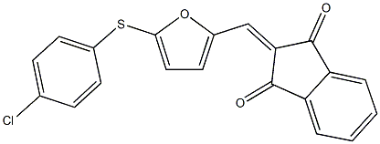 2-({5-[(4-chlorophenyl)sulfanyl]-2-furyl}methylene)-1H-indene-1,3(2H)-dione Struktur