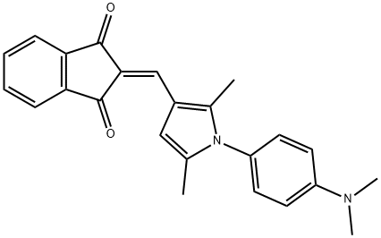 2-({1-[4-(dimethylamino)phenyl]-2,5-dimethyl-1H-pyrrol-3-yl}methylene)-1H-indene-1,3(2H)-dione Struktur