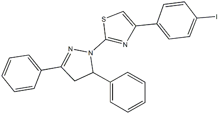 2-(3,5-diphenyl-4,5-dihydro-1H-pyrazol-1-yl)-4-(4-iodophenyl)-1,3-thiazole Struktur