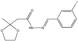 N'-(3-iodobenzylidene)-2-(2-methyl-1,3-dioxolan-2-yl)acetohydrazide Struktur