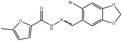 N'-[(6-bromo-1,3-benzodioxol-5-yl)methylene]-5-methyl-2-furohydrazide Struktur