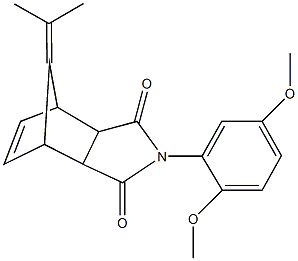 4-(2,5-dimethoxyphenyl)-10-(1-methylethylidene)-4-azatricyclo[5.2.1.0~2,6~]dec-8-ene-3,5-dione Struktur