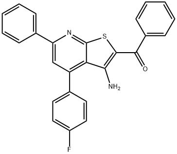 [3-amino-4-(4-fluorophenyl)-6-phenylthieno[2,3-b]pyridin-2-yl](phenyl)methanone Struktur