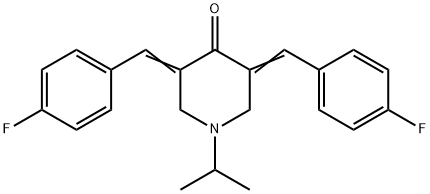 3,5-bis(4-fluorobenzylidene)-1-isopropyl-4-piperidinone Struktur