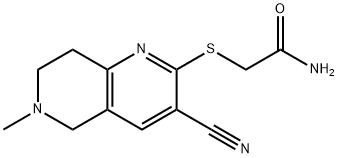 2-[(3-cyano-6-methyl-5,6,7,8-tetrahydro[1,6]naphthyridin-2-yl)sulfanyl]acetamide Struktur