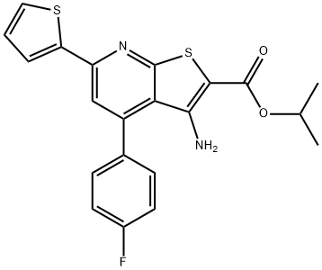 isopropyl 3-amino-4-(4-fluorophenyl)-6-(2-thienyl)thieno[2,3-b]pyridine-2-carboxylate Struktur