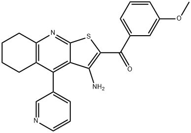 [3-amino-4-(3-pyridinyl)-5,6,7,8-tetrahydrothieno[2,3-b]quinolin-2-yl](3-methoxyphenyl)methanone Struktur