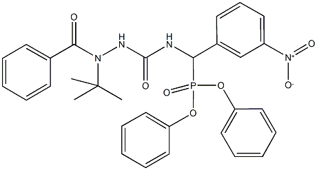 diphenyl {[(2-benzoyl-2-tert-butylhydrazino)carbonyl]amino}{3-nitrophenyl}methylphosphonate Struktur