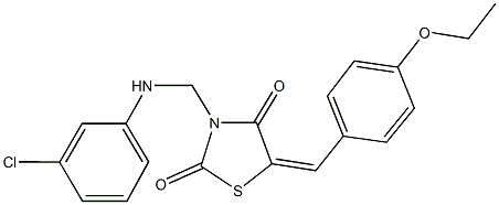 3-[(3-chloroanilino)methyl]-5-(4-ethoxybenzylidene)-1,3-thiazolidine-2,4-dione Struktur