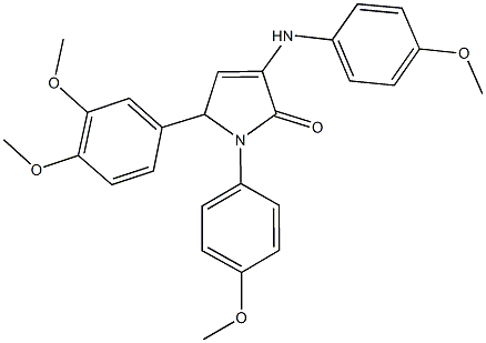 5-(3,4-dimethoxyphenyl)-3-(4-methoxyanilino)-1-(4-methoxyphenyl)-1,5-dihydro-2H-pyrrol-2-one Struktur