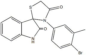 3'-(4-bromo-3-methylphenyl)-1,3-dihydrospiro(2H-indole-3,2'-[1,3]-thiazolidine)-2,4'-dione Struktur