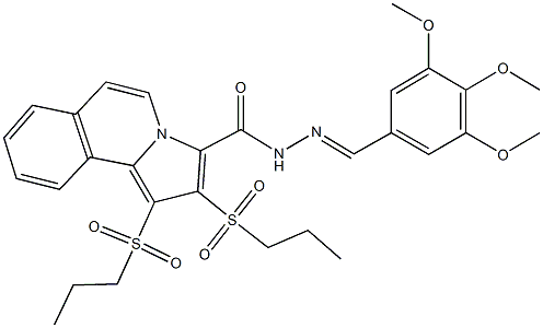 1,2-bis(propylsulfonyl)-N'-(3,4,5-trimethoxybenzylidene)pyrrolo[2,1-a]isoquinoline-3-carbohydrazide Struktur