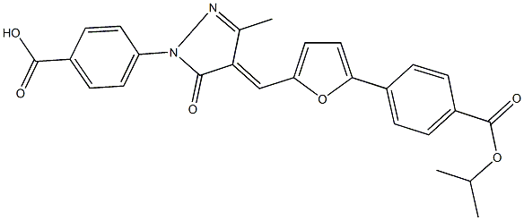 4-[4-({5-[4-(isopropoxycarbonyl)phenyl]-2-furyl}methylene)-3-methyl-5-oxo-4,5-dihydro-1H-pyrazol-1-yl]benzoic acid Struktur