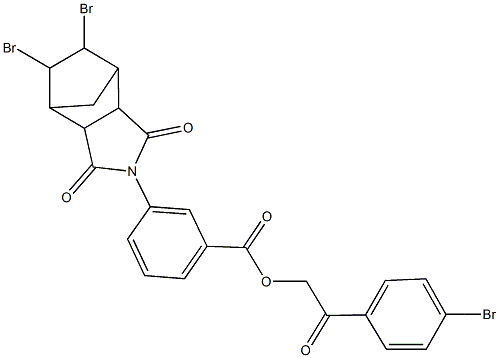 2-(4-bromophenyl)-2-oxoethyl 3-(8,9-dibromo-3,5-dioxo-4-azatricyclo[5.2.1.0~2,6~]dec-4-yl)benzoate Struktur