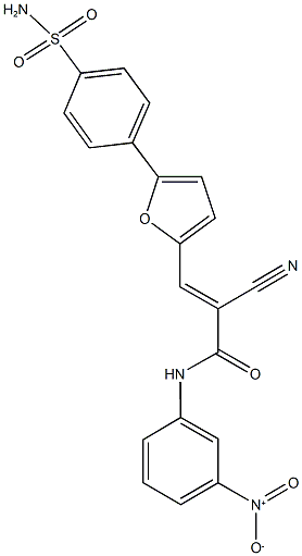 3-{5-[4-(aminosulfonyl)phenyl]-2-furyl}-2-cyano-N-{3-nitrophenyl}acrylamide Struktur