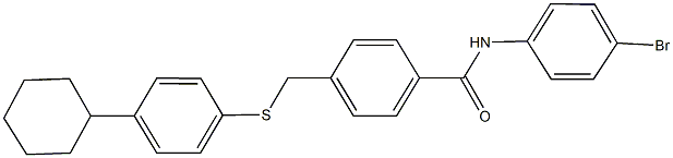 N-(4-bromophenyl)-4-{[(4-cyclohexylphenyl)sulfanyl]methyl}benzamide Struktur