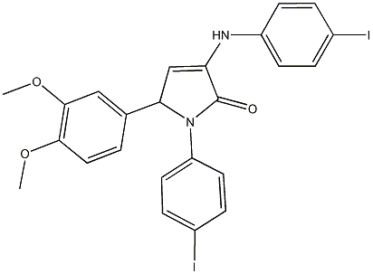 5-(3,4-dimethoxyphenyl)-3-(4-iodoanilino)-1-(4-iodophenyl)-1,5-dihydro-2H-pyrrol-2-one Struktur