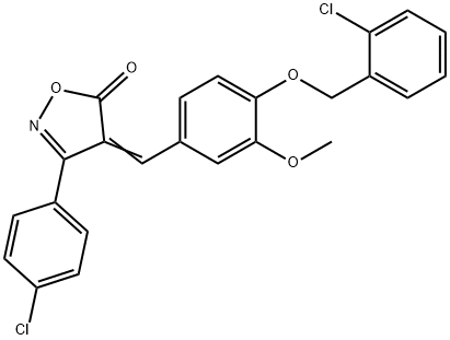 4-{4-[(2-chlorobenzyl)oxy]-3-methoxybenzylidene}-3-(4-chlorophenyl)-5(4H)-isoxazolone Struktur