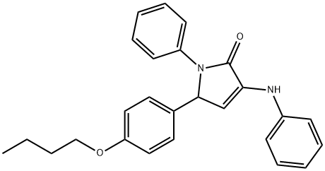 3-anilino-5-(4-butoxyphenyl)-1-phenyl-1,5-dihydro-2H-pyrrol-2-one Struktur