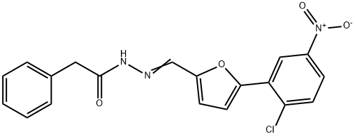 N'-[(5-{2-chloro-5-nitrophenyl}-2-furyl)methylene]-2-phenylacetohydrazide Struktur