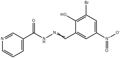 N'-{3-bromo-2-hydroxy-5-nitrobenzylidene}nicotinohydrazide Struktur