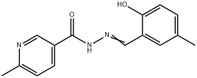 N'-(2-hydroxy-5-methylbenzylidene)-6-methylnicotinohydrazide Struktur