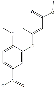 methyl 3-{5-nitro-2-methoxyphenoxy}-2-butenoate Struktur