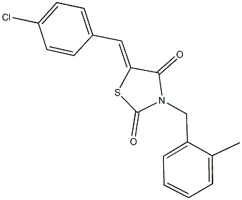 5-(4-chlorobenzylidene)-3-(2-methylbenzyl)-1,3-thiazolidine-2,4-dione Struktur