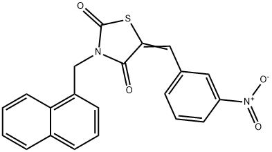 5-{3-nitrobenzylidene}-3-(1-naphthylmethyl)-1,3-thiazolidine-2,4-dione Struktur