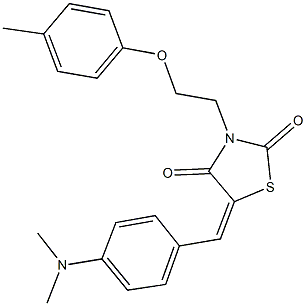 5-[4-(dimethylamino)benzylidene]-3-[2-(4-methylphenoxy)ethyl]-1,3-thiazolidine-2,4-dione Struktur