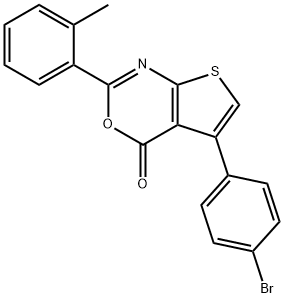 5-(4-bromophenyl)-2-(2-methylphenyl)-4H-thieno[2,3-d][1,3]oxazin-4-one Struktur