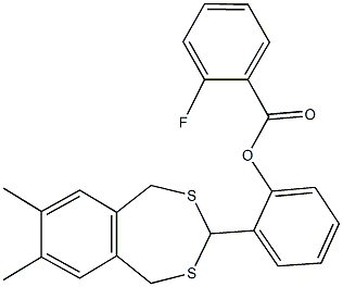 2-(7,8-dimethyl-1,5-dihydro-2,4-benzodithiepin-3-yl)phenyl 2-fluorobenzoate Struktur