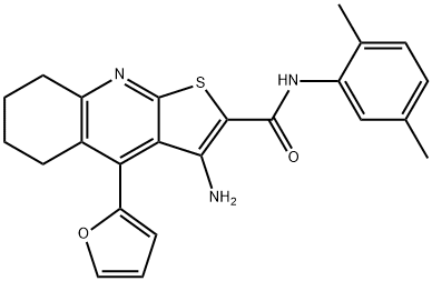 3-amino-N-(2,5-dimethylphenyl)-4-(2-furyl)-5,6,7,8-tetrahydrothieno[2,3-b]quinoline-2-carboxamide Struktur