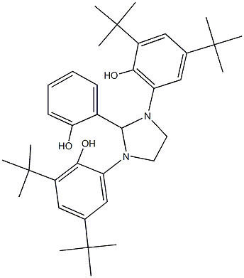 2,4-ditert-butyl-6-[3-(3,5-ditert-butyl-2-hydroxyphenyl)-2-(2-hydroxyphenyl)-1-imidazolidinyl]phenol Struktur