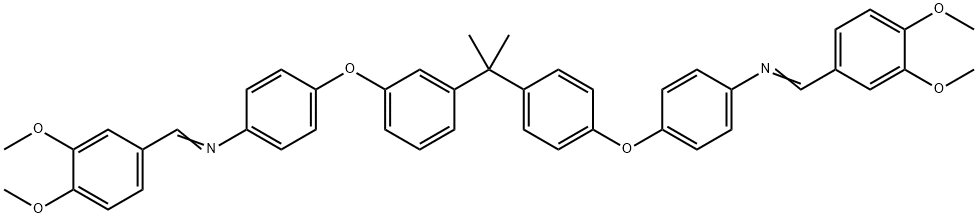 N-(3,4-dimethoxybenzylidene)-N-(4-{3-[1-(4-{4-[(3,4-dimethoxybenzylidene)amino]phenoxy}phenyl)-1-methylethyl]phenoxy}phenyl)amine Struktur