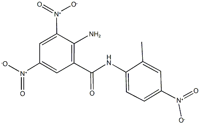 2-amino-3,5-bisnitro-N-{4-nitro-2-methylphenyl}benzamide Struktur