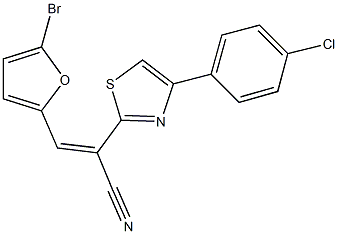 3-(5-bromo-2-furyl)-2-[4-(4-chlorophenyl)-1,3-thiazol-2-yl]acrylonitrile Struktur