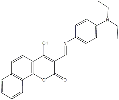 3-({[4-(diethylamino)phenyl]imino}methyl)-4-hydroxy-2H-benzo[h]chromen-2-one Struktur