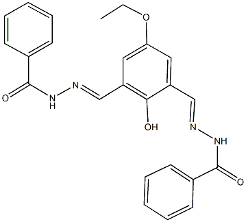 N'-[3-(2-benzoylcarbohydrazonoyl)-5-ethoxy-2-hydroxybenzylidene]benzohydrazide Struktur