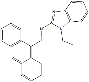 N-(9-anthrylmethylene)-N-(1-ethyl-1H-benzimidazol-2-yl)amine Struktur