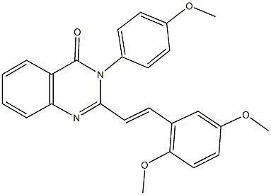 2-[2-(2,5-dimethoxyphenyl)vinyl]-3-(4-methoxyphenyl)-4(3H)-quinazolinone Struktur