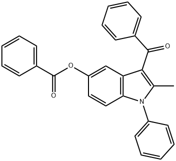 3-benzoyl-2-methyl-1-phenyl-1H-indol-5-yl benzoate Struktur